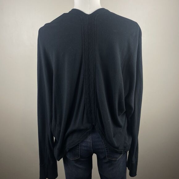 Standard James Perse Women's Black Open Front Cotton Cardigan Size 4 (US XL) - Picture 4 of 9